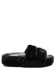 Stella McCartney faux-fur moulded-footbed slippers - Nero