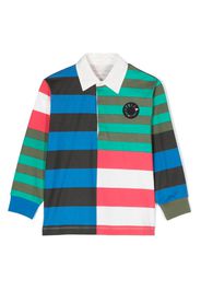 Stella McCartney Kids colour-block striped polo shirt - Blu
