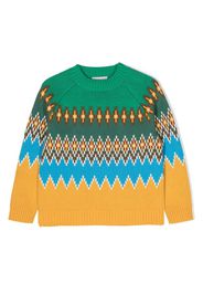 Stella McCartney Kids fair isle intarsia-knit jumper - Verde