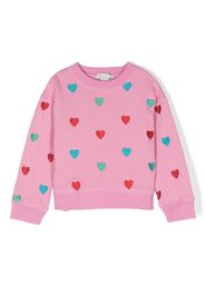 Stella McCartney Kids heart-embroidered cotton sweatshirt - Rosa