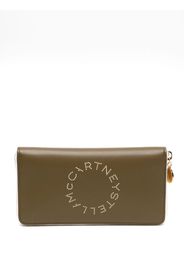 Stella McCartney logo-print faux-leather wallet - Verde