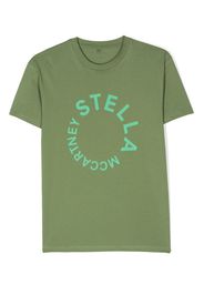Stella McCartney Kids logo-print cotton T-shirt - Verde