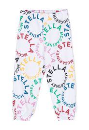 Stella McCartney Kids circular logo-print cotton track pants - Bianco