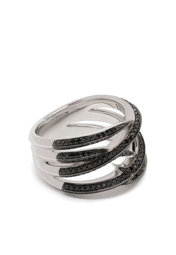 Stephen Webster Anello Thorn Embrace in oro bianco 18kt con diamanti - Nero