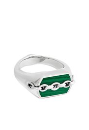 Stephen Webster Anello Inline in argento con malachite