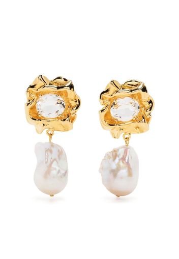 Sterling King pearl-charm drop earrings - Oro