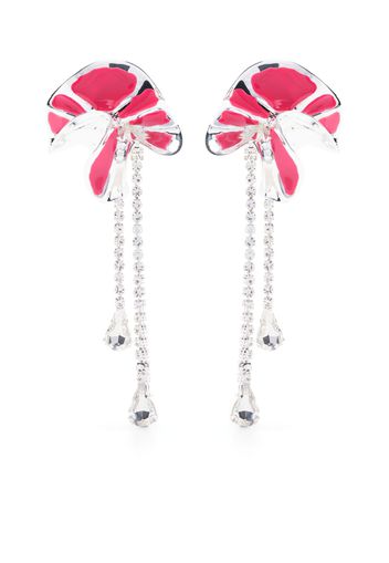 Sterling King Sylvia enamel crystal drop earrings - Argento