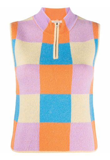 Stine Goya checked intarsia knit vest - Toni neutri