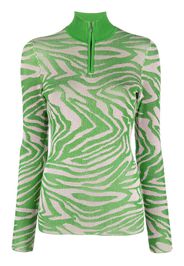 Stine Goya wave-print fine-knit jumper - Verde