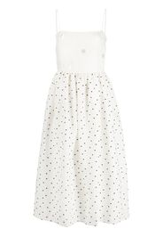 Stine Goya polka dot-print midi dress - Bianco