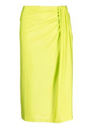 Stine Goya draped-design mid-length skirt - Verde