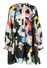 Stine Goya floral print A-line minidress - Nero