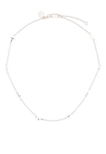 Stolen Girlfriends Club Stolen Cross choker necklace - Argento