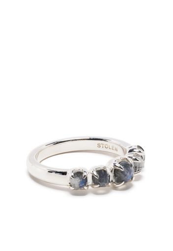 Stolen Girlfriends Club Anello Halo Cluster con pietra di luna - Argento