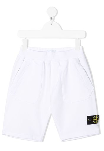 Stone Island Junior Shorts sportivi con applicazione - Bianco