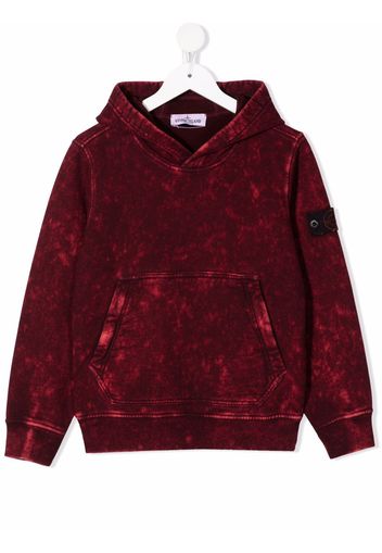 Stone Island Junior distressed-effect cotton hoodie - Rosso