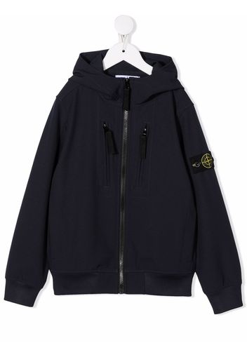 Stone Island Junior zip-up hooded jacket - Blu