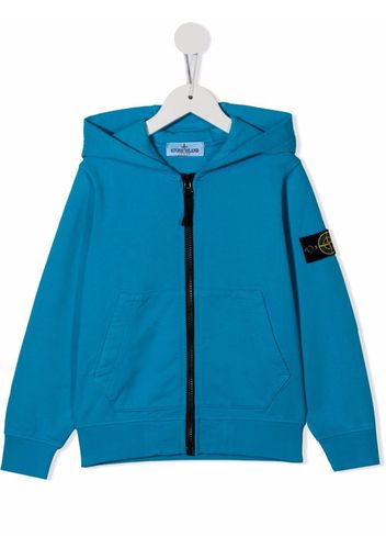 Stone Island Junior zip-up hooded jacket - Blu