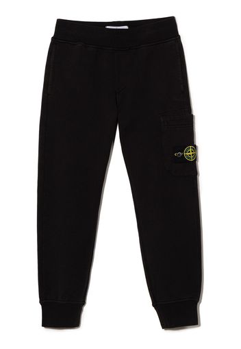 Stone Island Junior Pantaloni sportivi con applicazione - Nero