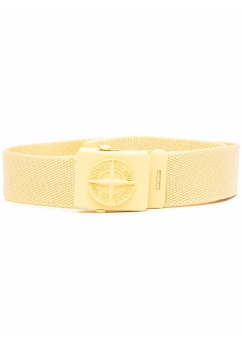 Stone Island Junior logo-buckle belt - Giallo