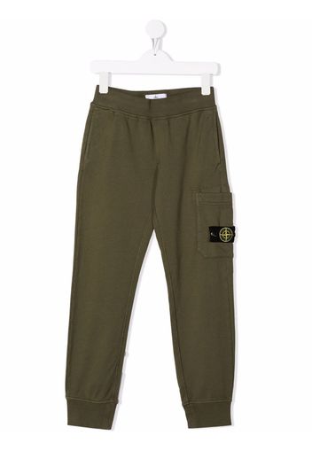 Stone Island Junior logo patch tracksuit bottoms - Verde