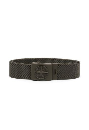 Stone Island Junior debossed-logo detail buckle belt - Verde