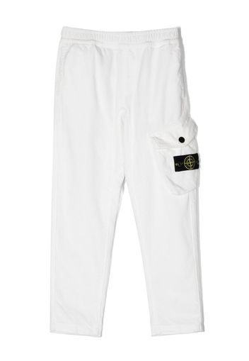 Stone Island Junior corduroy-detail straight-leg trousers - Bianco