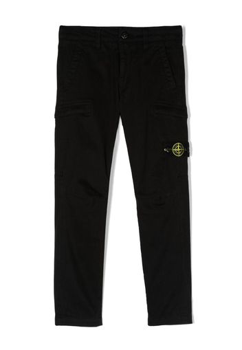 Stone Island Junior compass-patch trousers - Nero