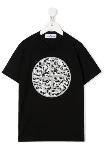 Stone Island Junior logo-print cotton T-shirt - Nero