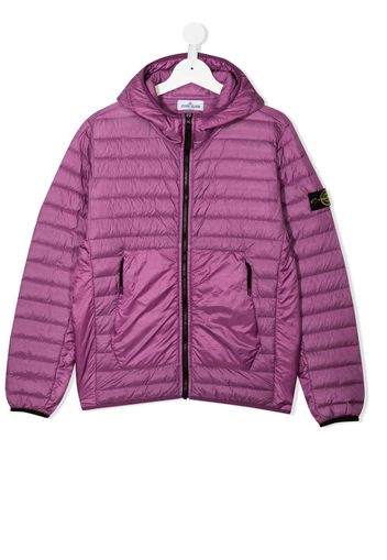 Stone Island Junior Compass-patch puffer jacket - Viola