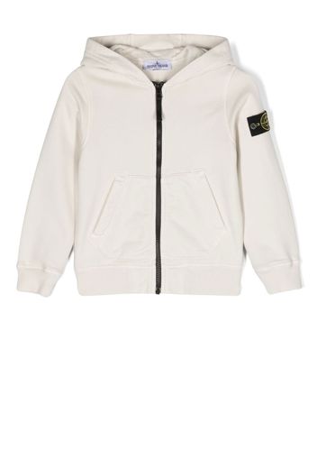 Stone Island Junior Felpa logo-patch hoodie - Toni neutri