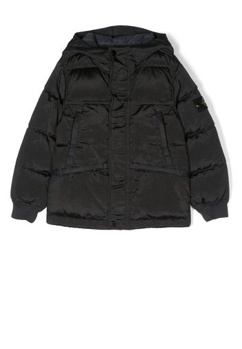 Stone Island Junior logo-patch puffer jacket - Nero