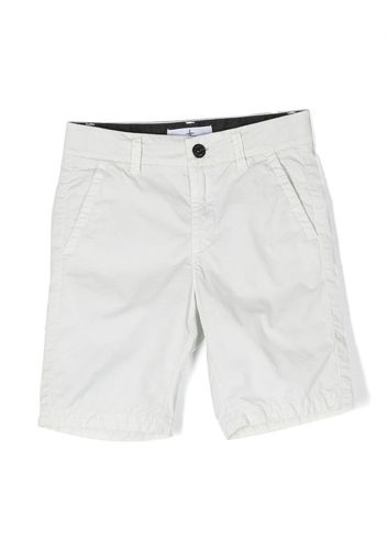 Stone Island Junior logo-patch casual shorts - Bianco