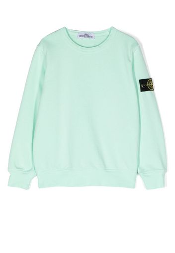 Stone Island Junior logo-patch cotton sweatshirt - Verde