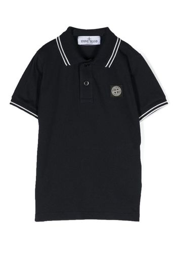 Stone Island Junior Compass-patch tipped polo shirt - Blu