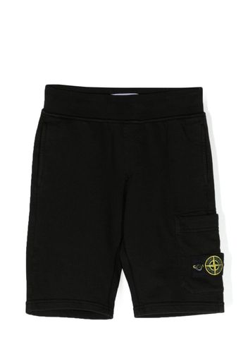 Stone Island Junior logo-patch track shorts - Nero