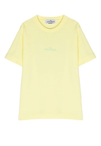 Stone Island Junior logo-print short-sleeved T-shirt - V0031 GIALLO