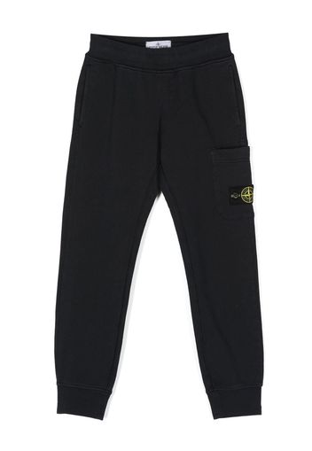 Stone Island Junior logo-patch track pants - Blu