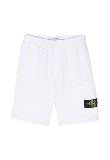 Stone Island Junior Compass-patch cargo shorts - Bianco