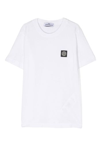 Stone Island Junior Compass-patch cotton T-shirt - Bianco