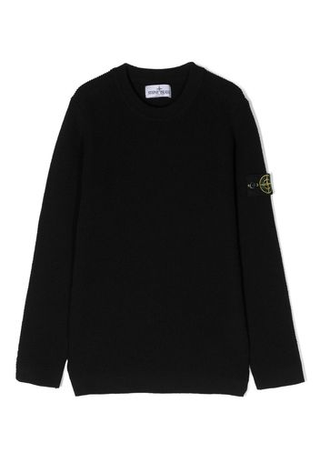 Stone Island Junior Maglione con applicazione Compass - Nero