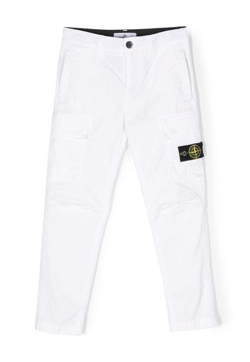 Stone Island Junior Compass-patch cargo trousers - Bianco