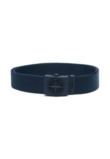 Stone Island Junior logo-buckle belt - Blu