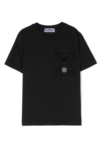 Stone Island Junior short-sleeve cotton T-shirt - Nero