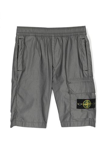 Stone Island Junior logo-patch track shorts - Grigio