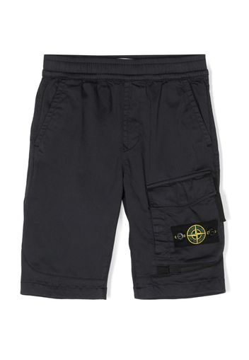 Stone Island Junior logo-patch straight-leg trousers - Blu