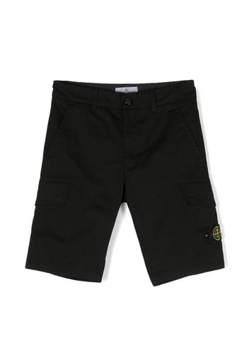 Stone Island Junior logo-patch cargo shorts - Nero