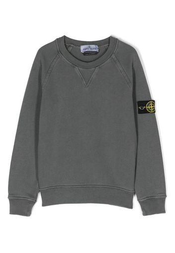 Stone Island Junior Compass-patch cotton sweatshirt - Grigio