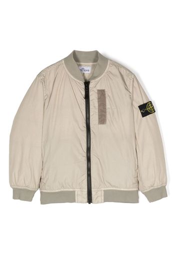 Stone Island Junior Compass-patch padded bomber jacket - Toni neutri
