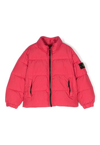 Stone Island Junior compass-motif padded jacket - Rosa